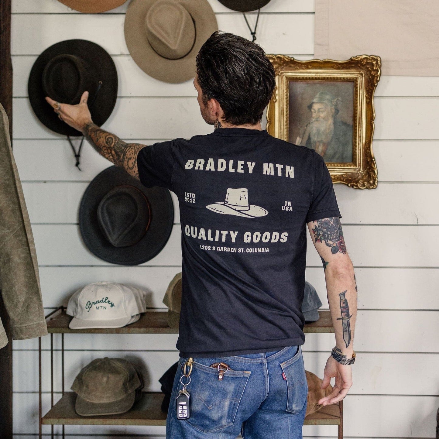 Cowboy Pocket Tee - Vintage Black Bradley Mountain 