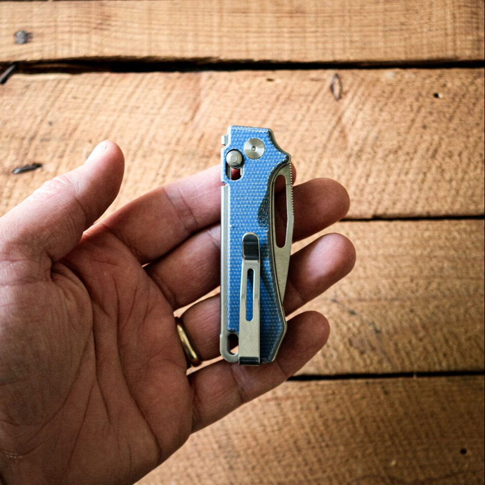Denim Micarta Lock Knife Bradley Mountain 