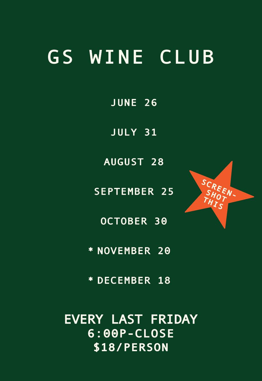 Wine Club - Oct 30th Event Event 