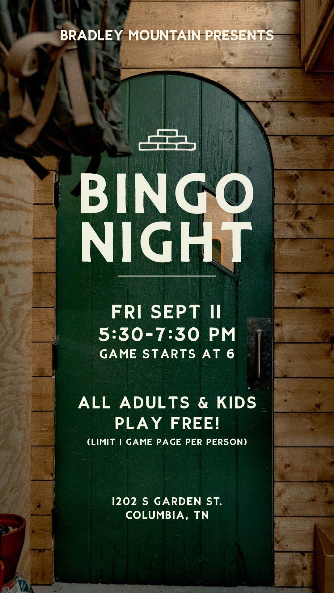 BINGO (Second Fridays) Sept 11! Event Event 
