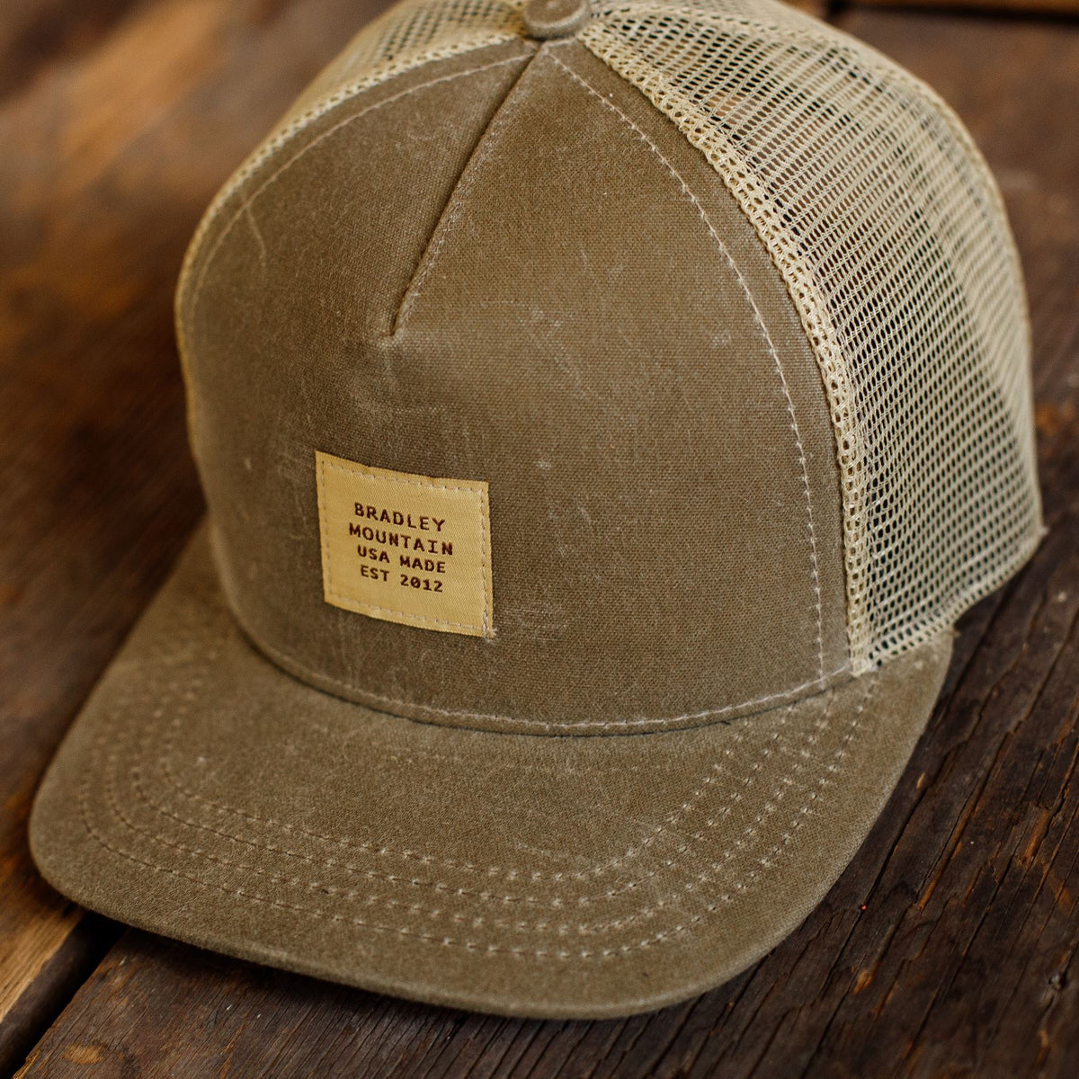 Heritage Trucker Hat - Tan Bradley Mountain 
